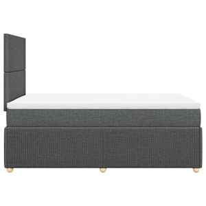 Box spring postel s matrací tmavě šedá 120x190 cm textil - obrázek 5