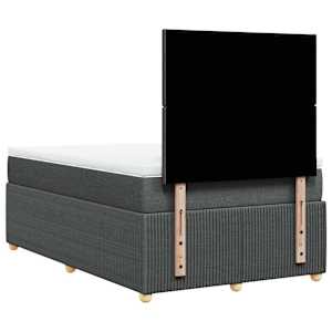 Box spring postel s matrací tmavě šedá 120x190 cm textil - obrázek 6