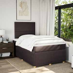 Box spring postel s matrací tmavě hnědá 120x190 cm textil - obrázek 3