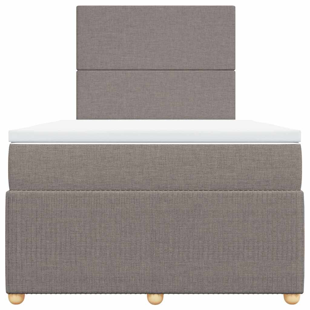 vidaXL Boxspring met matras stof taupe 120x190 cm, foto 4