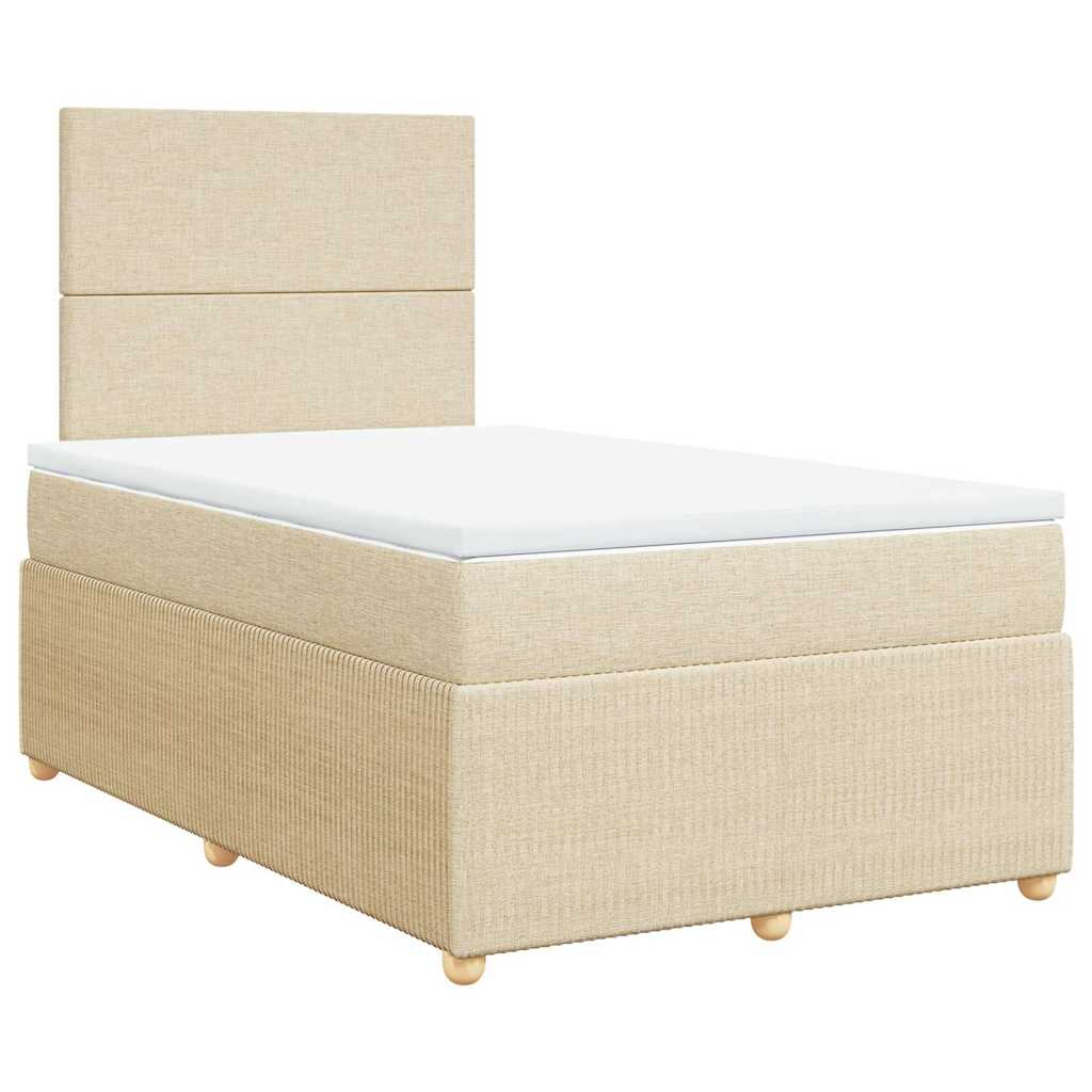 Thumbnail - vidaXL Boxspringbett mit Matratze Creme 120x190 cm Stoff
