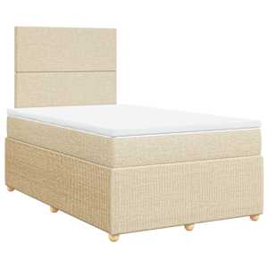 Box spring postel s matrací krémová 120x190 cm textil - obrázek 2