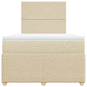 Box spring postel s matrací krémová 120x190 cm textil - obrázek 4