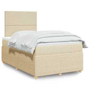 Box spring postelja z vzmetnico krem 120x190 cm blago