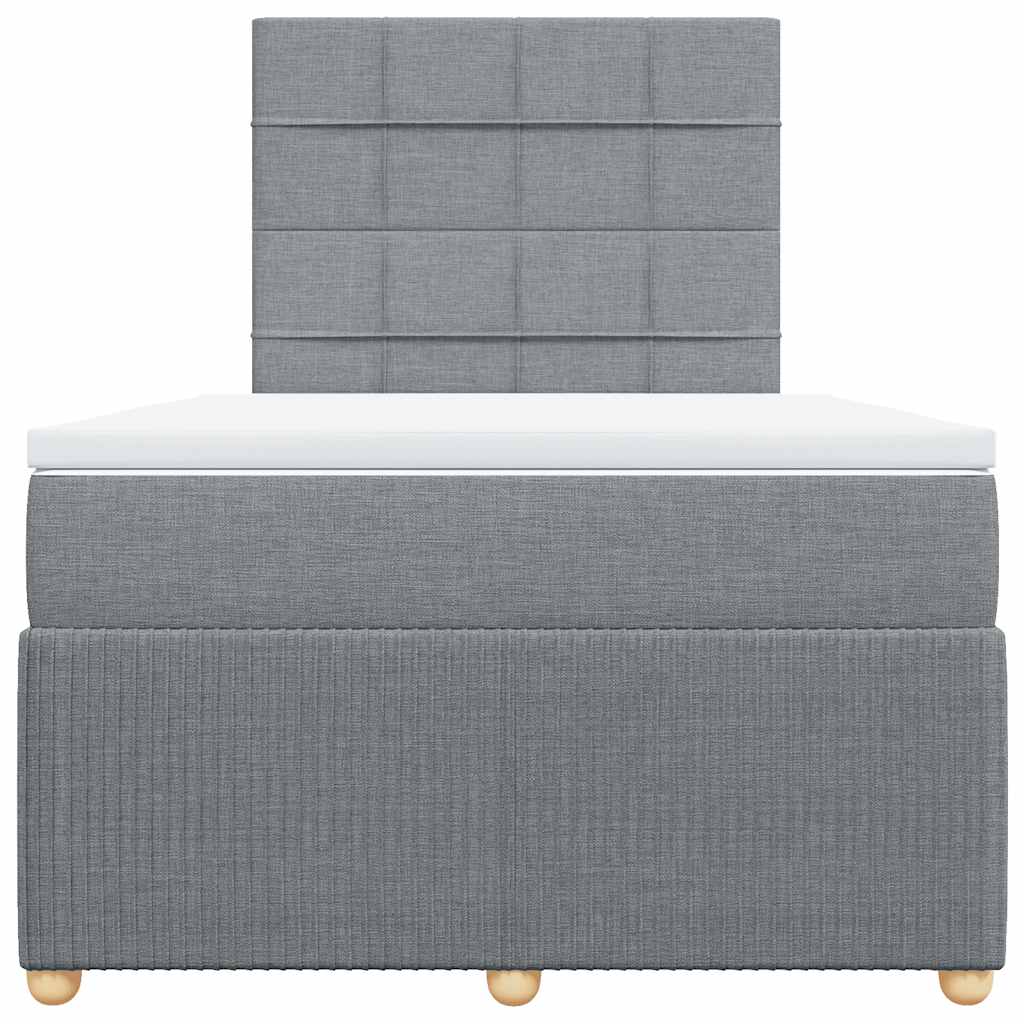 vidaXL Boxspring met matras stof lichtgrijs 120x190 cm grijs, foto 4