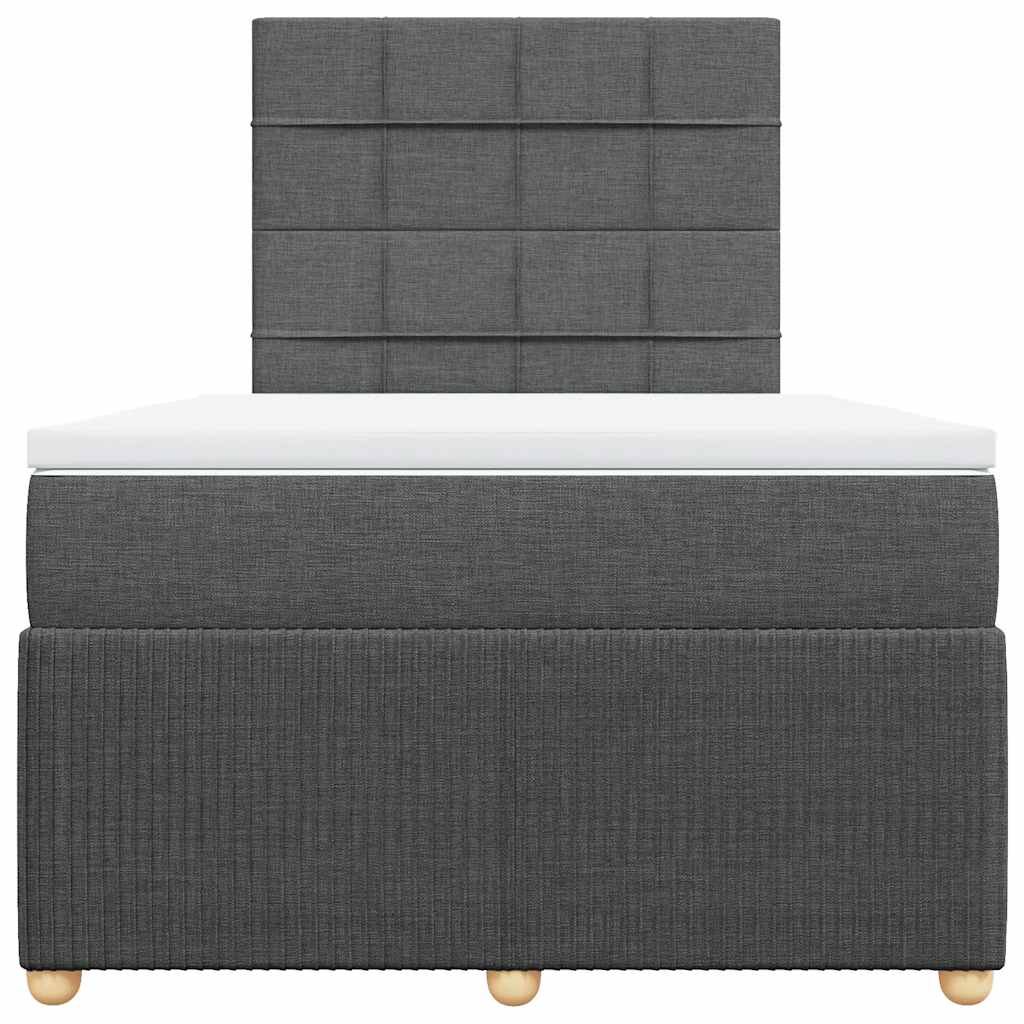 vidaXL Boxspring met matras stof donkergrijs 120x190 cm grijs, foto 4