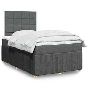 Box spring postel s matrací tmavě šedá 120x190 cm textil - obrázek 1