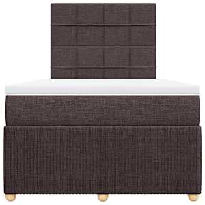 Box spring postel s matrací tmavě hnědá 120x190 cm textil - obrázek 4
