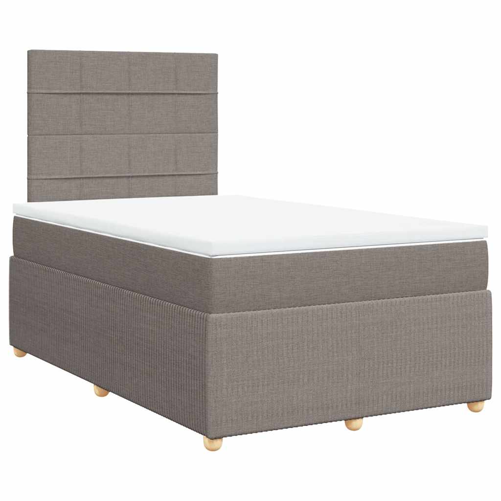 vidaXL Boxspring met matras stof taupe 120x190 cm, foto 3