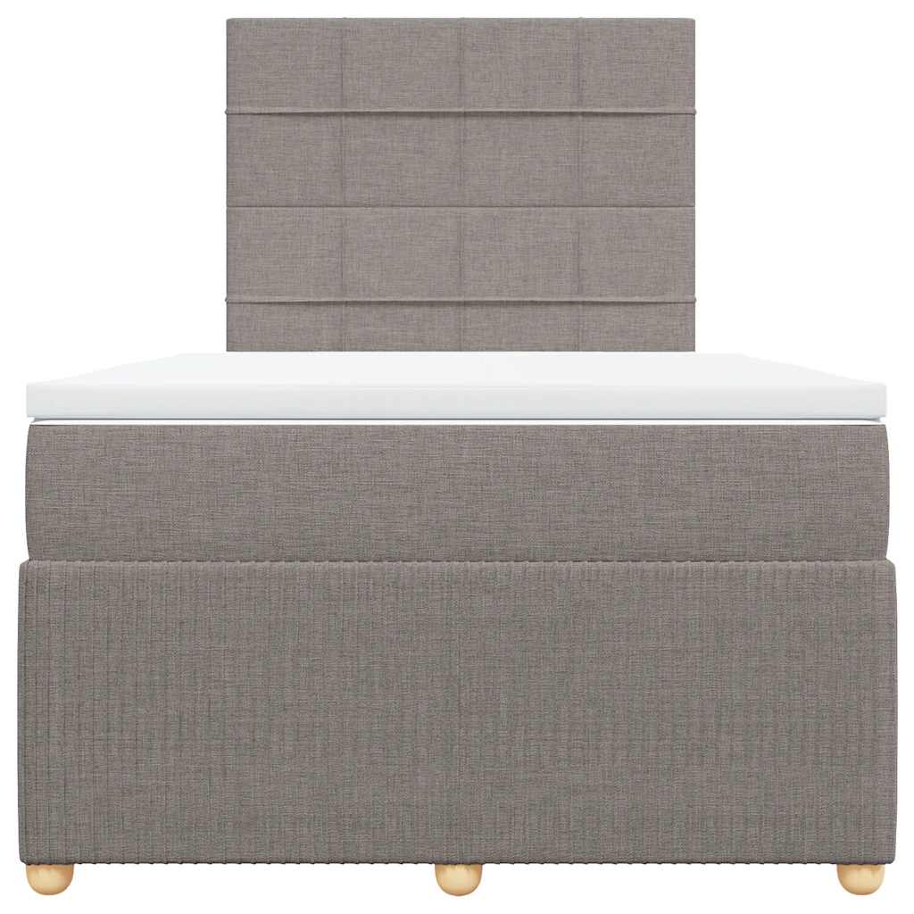 vidaXL Boxspring met matras stof taupe 120x190 cm, foto 4