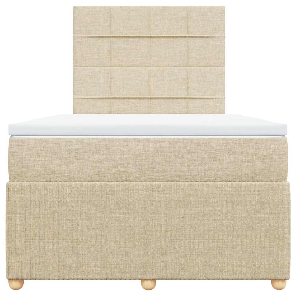 vidaXL Boxspring met matras stof crèmekleurig 120x190 cm, foto 4