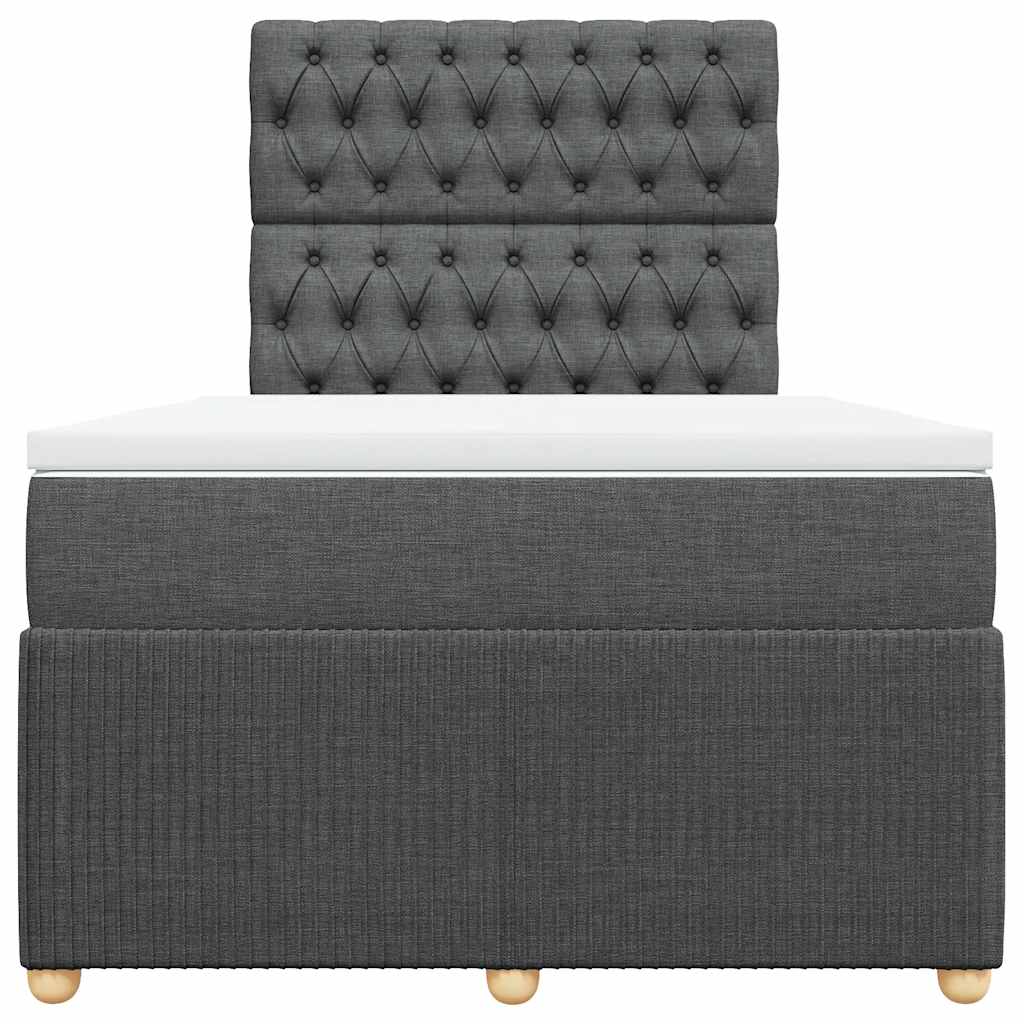 vidaXL Boxspring met matras stof donkergrijs 120x190 cm grijs, foto 4