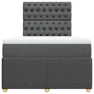 Box spring postel s matrací tmavě šedá 120x190 cm textil - obrázek 4