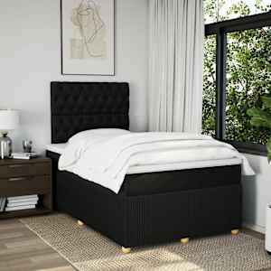 Box spring postel s matrací černá 120x190 cm textil - obrázek 3