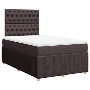 Box spring postel s matrací tmavě hnědá 120x190 cm textil - obrázek 2