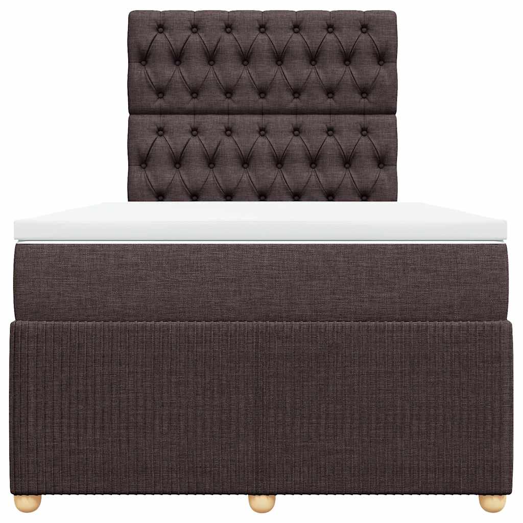 vidaXL Boxspring met matras stof donkerbruin 120x190 cm bruin, foto 4
