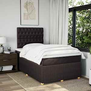 Box spring postel s matrací tmavě hnědá 120x190 cm textil - obrázek 3