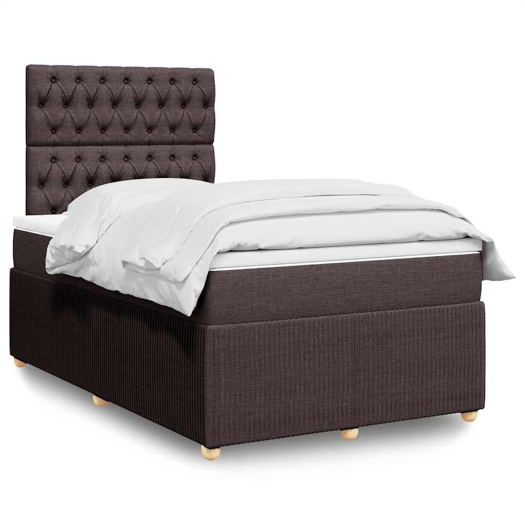 vidaXL Giroletto a Molle con Materasso Marrone Scuro 120x190cm Tessuto