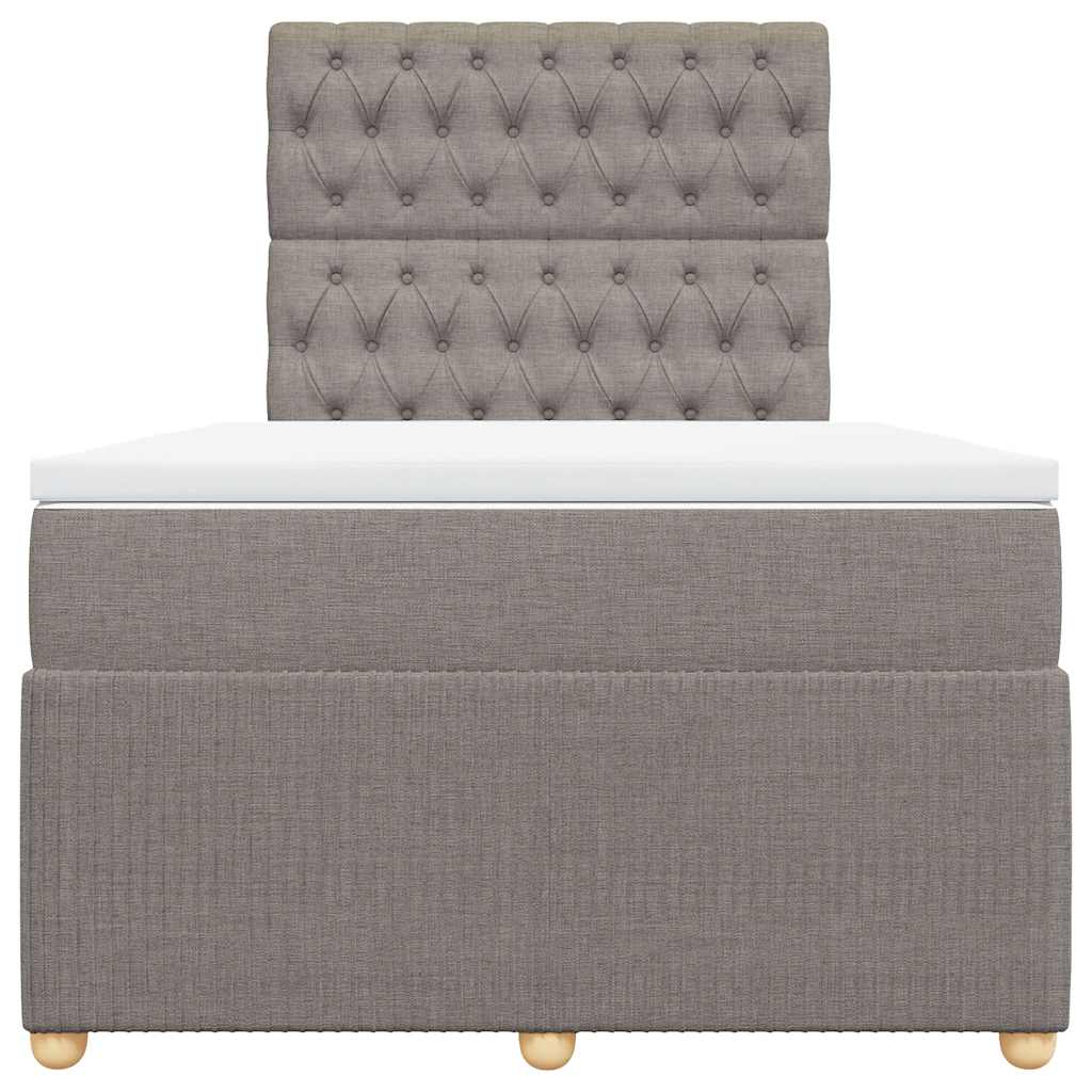 vidaXL Boxspring met matras stof taupe 120x190 cm, foto 4