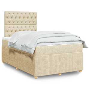 Box spring postelja z vzmetnico krem 120x190 cm blago