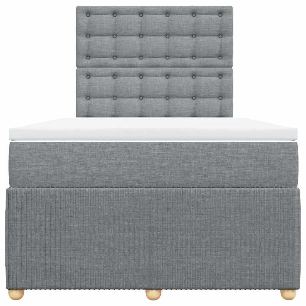 vidaXL Boxspring met matras stof lichtgrijs 120x190 cm grijs, foto 4