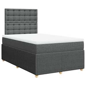 Box spring postel s matrací tmavě šedá 120x190 cm textil - obrázek 2