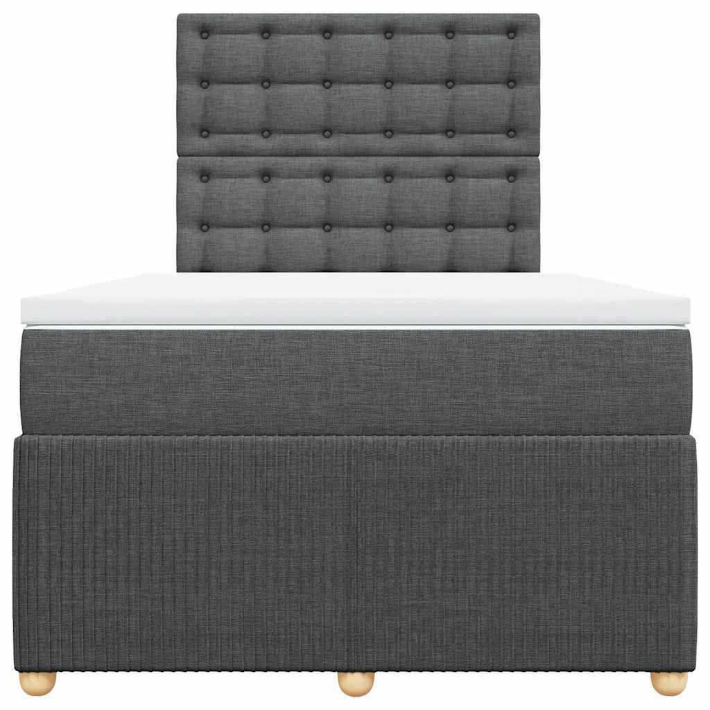 vidaXL Boxspring met matras stof donkergrijs 120x190 cm grijs, foto 4