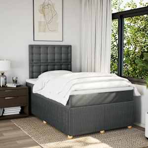 Box spring postel s matrací tmavě šedá 120x190 cm textil - obrázek 3