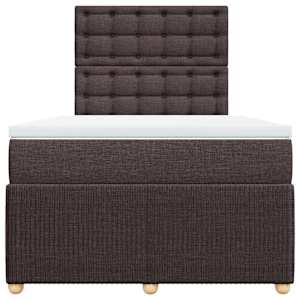 Box spring postel s matrací tmavě hnědá 120x190 cm textil - obrázek 4