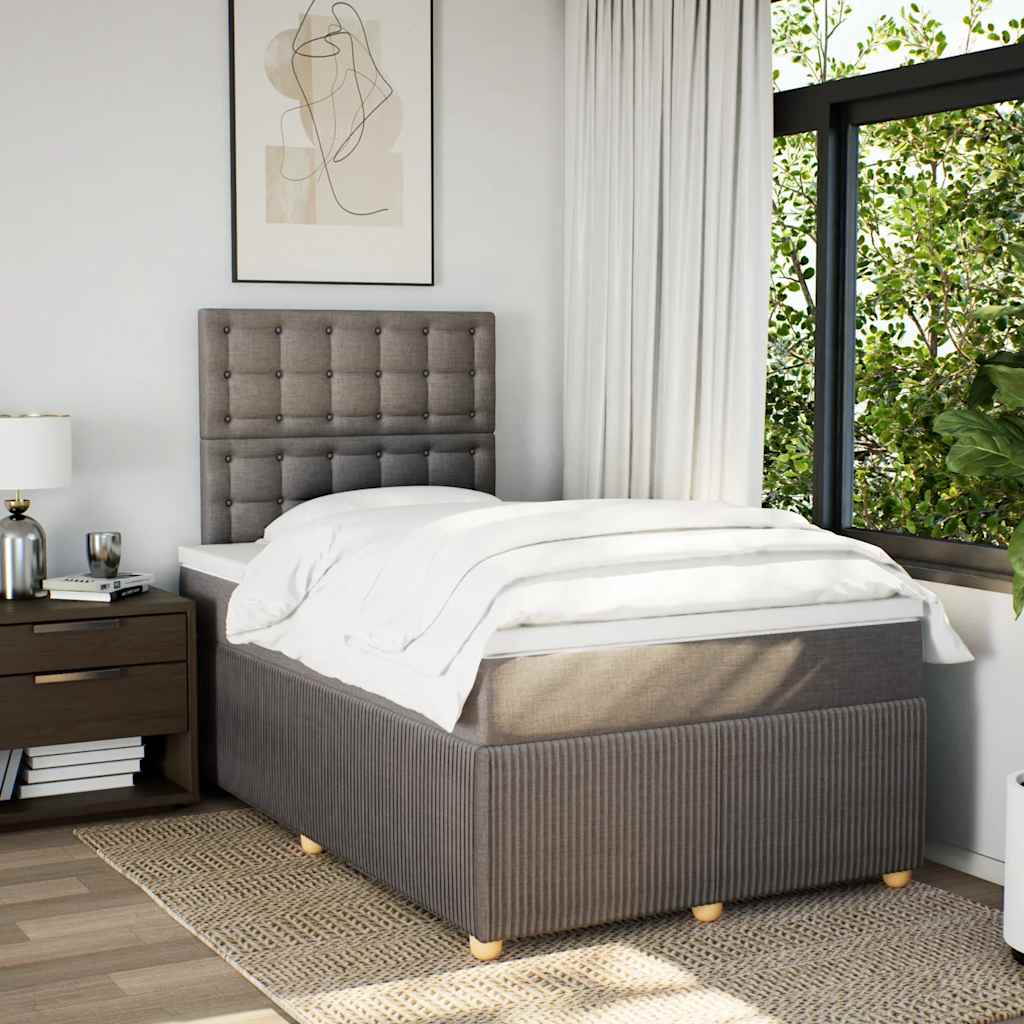vidaXL Boxspring posteľ s matracom sivohnedá 120x190 cm látka
