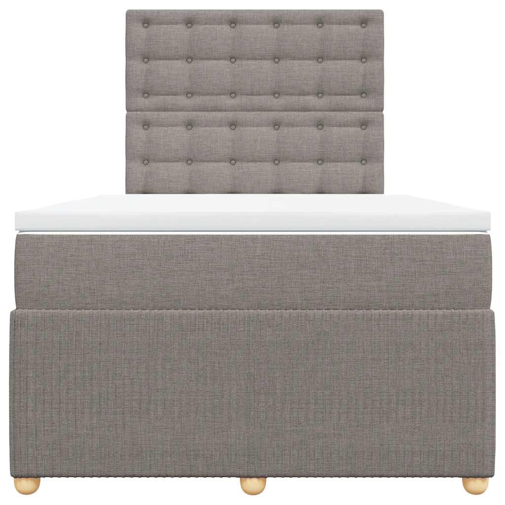 vidaXL Boxspring met matras stof taupe 120x190 cm, foto 4