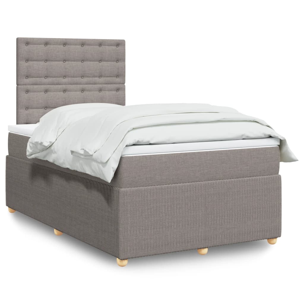 Boxspringbett mit Matratze Taupe 120×190 cm Stoff