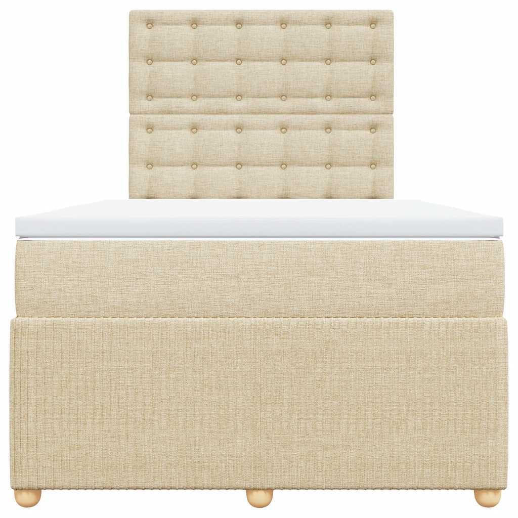 vidaXL Boxspring met matras stof crèmekleurig 120x190 cm, foto 4