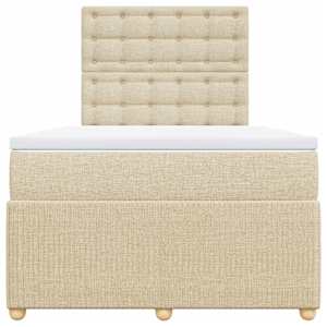 Box spring postel s matrací krémová 120x190 cm textil - obrázek 4