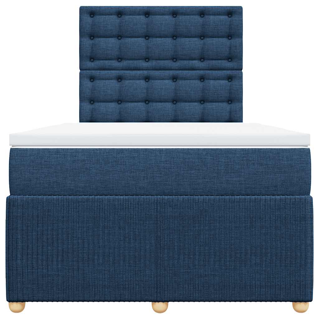 vidaXL Boxspring met matras stof blauw 120x190 cm, foto 4