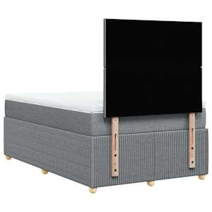 Box spring postel s matrací světle šedá 120 x 200 cm textil - obrázek 6