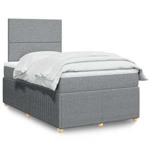 Box spring postel s matrací světle šedá 120 x 200 cm textil - obrázek 1
