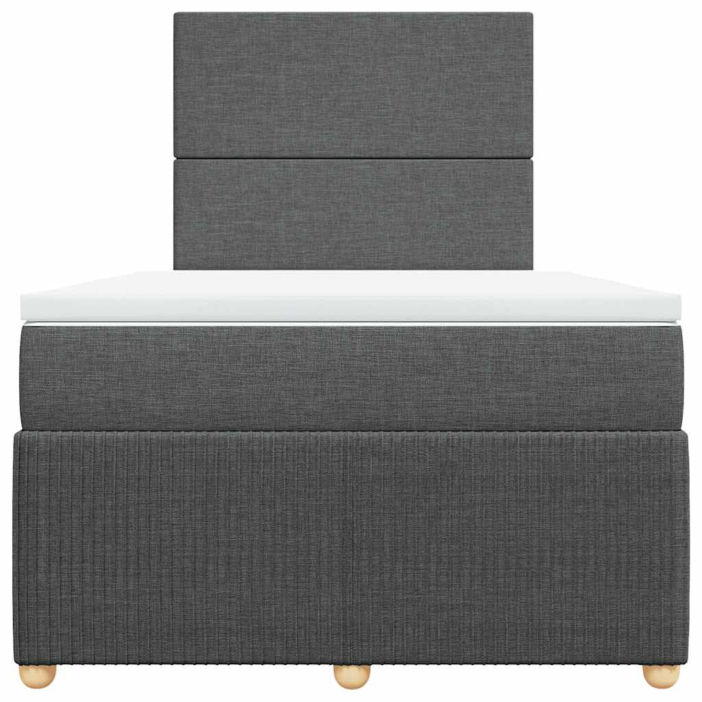vidaXL Boxspring met matras stof donkergrijs 120x200 cm grijs, foto 4