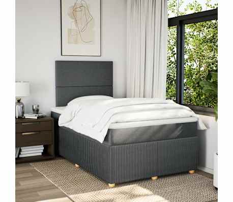 vidaXL Krevet s oprugama i madracem tamnosivi 120 x 200 cm od tkanine