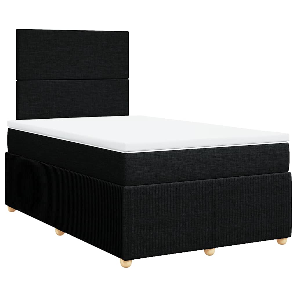 vidaXL Boxspring met matras stof zwart 120x200 cm, foto 3