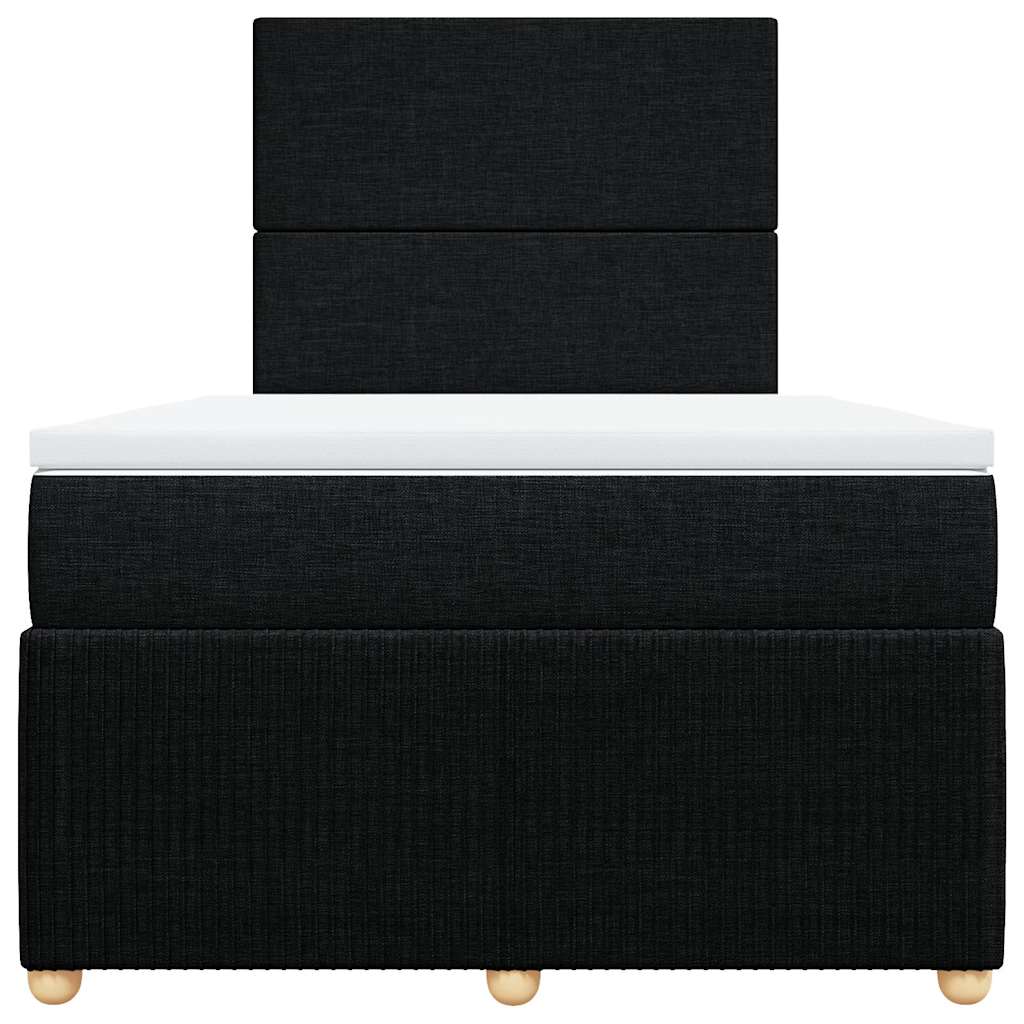vidaXL Boxspring met matras stof zwart 120x200 cm, foto 4