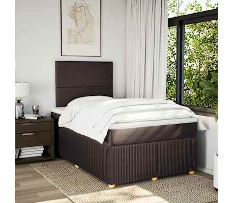 vidaXL Krevet s oprugama i madracem tamnosmeđi 120 x 200 cm od tkanine