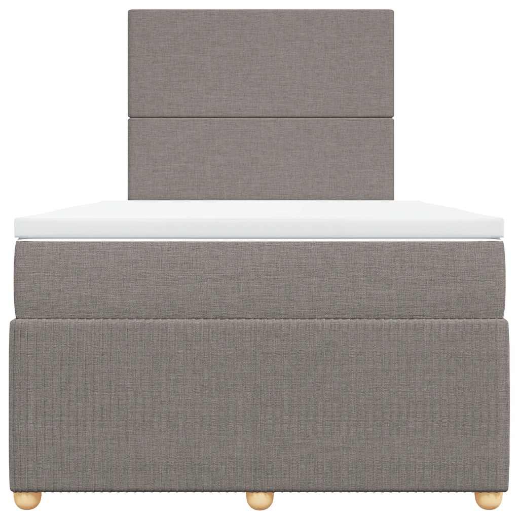 vidaXL Boxspring met matras stof taupe 120x200 cm, foto 4