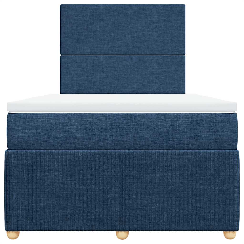 vidaXL Boxspring met matras stof blauw 120x200 cm, foto 4