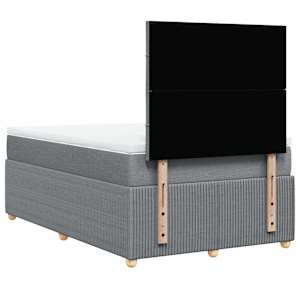 Box spring postel s matrací světle šedá 120 x 200 cm textil - obrázek 6