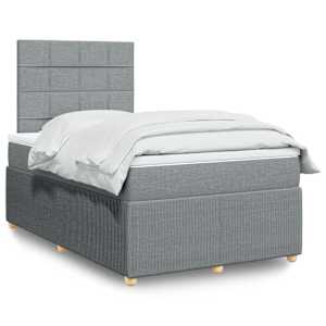 Box spring postel s matrací světle šedá 120 x 200 cm textil - obrázek 1