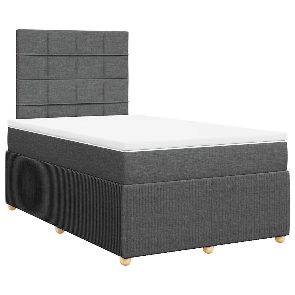 vidaXL Boxspring met matras stof donkergrijs 120x200 cm grijs, foto 3