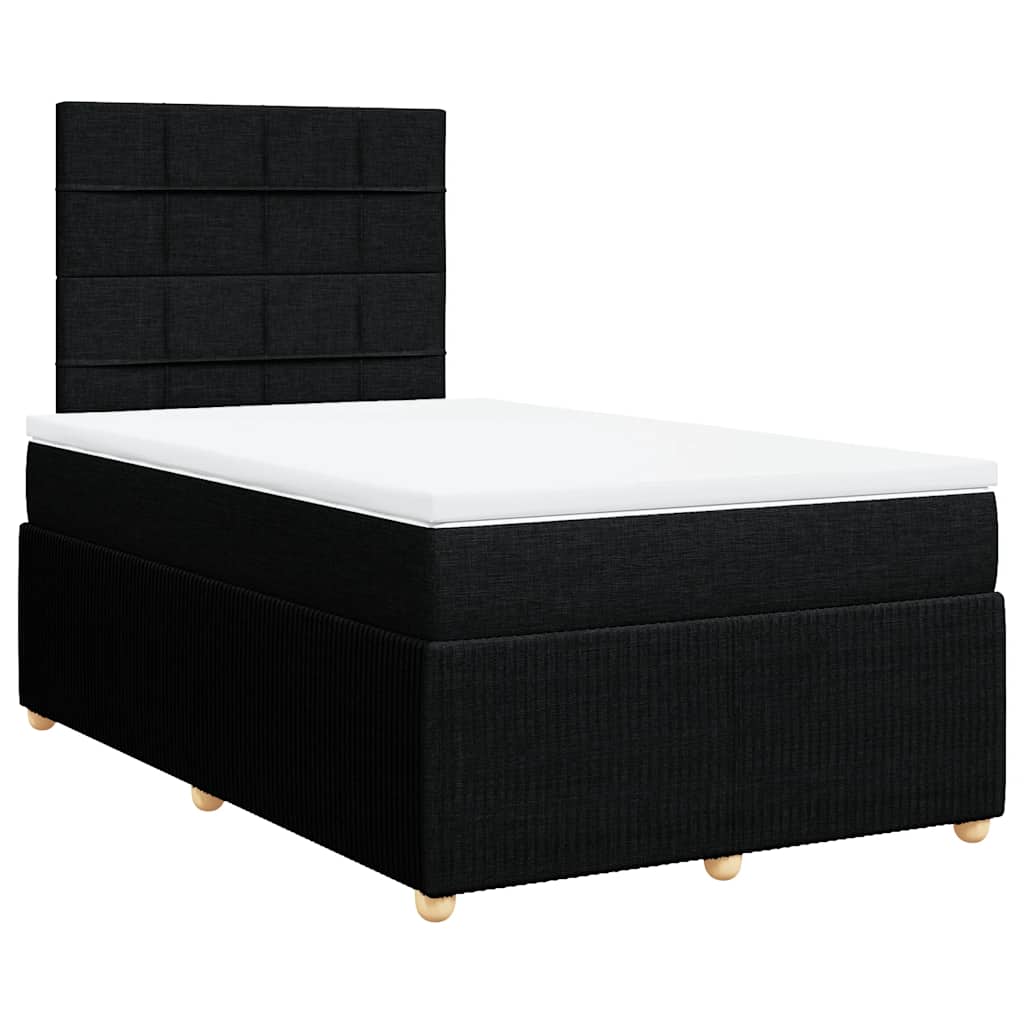 vidaXL Boxspring met matras stof zwart 120x200 cm, foto 3