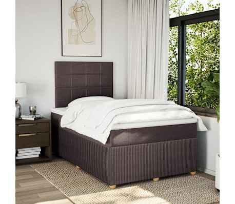 vidaXL kontinentaalvoodi madratsiga, tumepruun, 120x200 cm, kangas