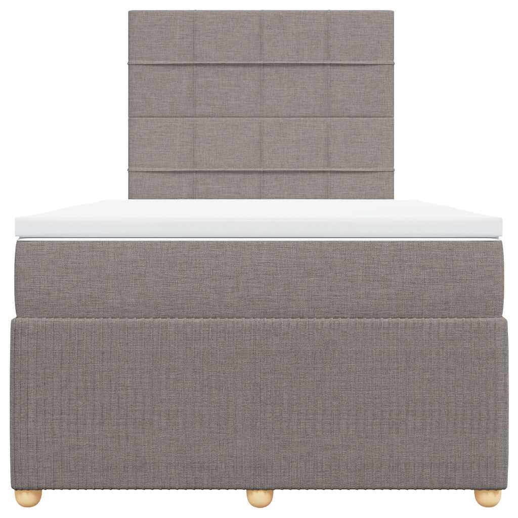 vidaXL Boxspring met matras stof taupe 120x200 cm, foto 4